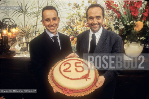Verona, 1995. Spanish tenor José Carreras celebrates 25 years of his career with his son Alberto / Il tenore José Carreras festeggia 25 anni di carriera insieme a suo figlio Alberto - ©Marcello Mencarini/Rosebud2