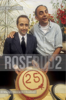Verona, 1995. Spanish tenor José Carreras celebrates 25 years of his career with music promoter Mario Dradi / Il tenore José Carreras festeggia 25 anni di carriera con lorganizzatore musicale Mario Dradi - ©Marcello Mencarini/Rosebud2