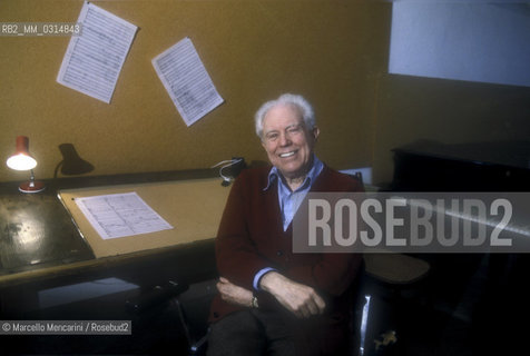Rome, about 1980. American composer Elliott Carter / Roma, 1980. Il compositore Elliott Carter - ©Marcello Mencarini/Rosebud2