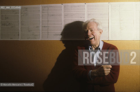 Rome, about 1980. American composer Elliott Carter / Roma, 1980. Il compositore Elliott Carter - ©Marcello Mencarini/Rosebud2