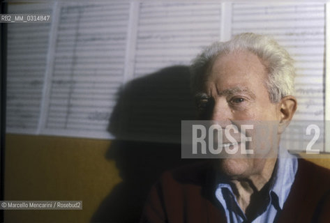 Rome, about 1980. American composer Elliott Carter / Roma, 1980. Il compositore Elliott Carter - ©Marcello Mencarini/Rosebud2