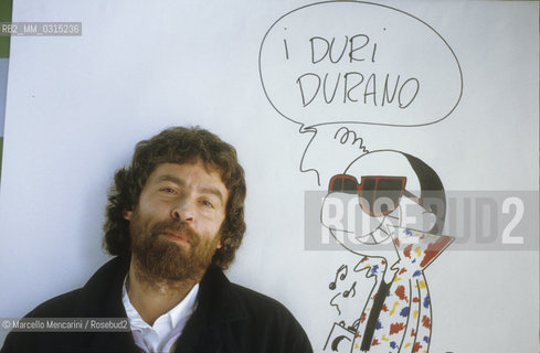 Lucca, 1986. Italian cartoonist Massimo Cavezzali / Lucca, 1986. Il disegnatore di fumetti Massimo Cavezzal - ©Marcello Mencarini/Rosebud2