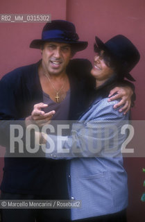 Venice Lido, Venice Film Festival 1988. Italian pop singer Adriano Celentano and his wife Claudia Mori / Lido di Venezia, Mostra del Cinema di Venezia 1988. Il cantante Adriano Celentano con sua moglie Claudia Mori - ©Marcello Mencarini/Rosebud2