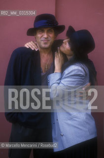 Venice Lido, Venice Film Festival 1988. Italian pop singer Adriano Celentano and his wife Claudia Mori / Lido di Venezia, Mostra del Cinema di Venezia 1988. Il cantante Adriano Celentano con sua moglie Claudia Mori - ©Marcello Mencarini/Rosebud2