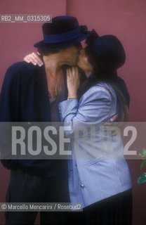 Venice Lido, Venice Film Festival 1988. Italian pop singer Adriano Celentano and his wife Claudia Mori / Lido di Venezia, Mostra del Cinema di Venezia 1988. Il cantante Adriano Celentano con sua moglie Claudia Mori - ©Marcello Mencarini/Rosebud2