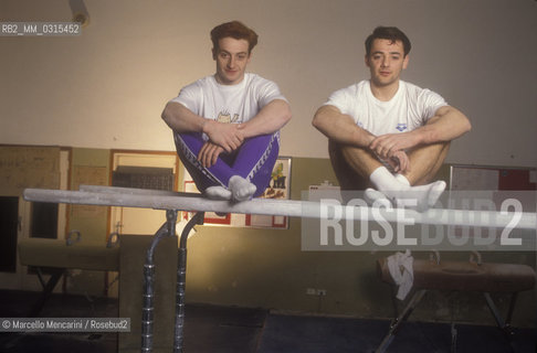 Italian gymnasts Yuri Chechi and Boris Preti, 1990 / I ginnasti Yuri Chechi e Boris Preti, 1990 - ©Marcello Mencarini/Rosebud2