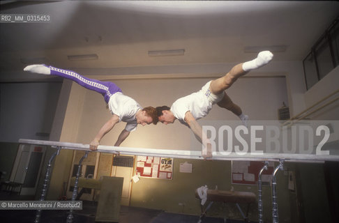 Italian gymnasts Yuri Chechi and Boris Preti, 1990 / I ginnasti Yuri Chechi e Boris Preti, 1990 - ©Marcello Mencarini/Rosebud2
