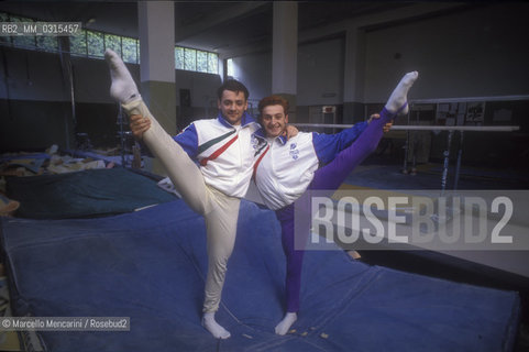 Italian gymnasts Yuri Chechi and Boris Preti, 1990 / I ginnasti Yuri Chechi e Boris Preti, 1990 - ©Marcello Mencarini/Rosebud2