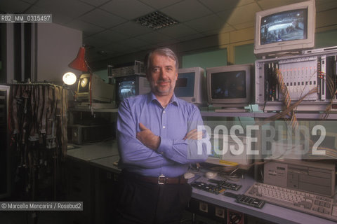 Turin, 1999. Leonardo Chiariglione, member of CSELT (corporate research center of Telecom Italy), founder of the MPEG group, inventor of the format MPEG-1, MPEG-2 and MP3 / Torino, 1999. Leonardo Chiariglione, membro del CSELT (centro ricerche aziendale di Telecom Italia), fondatore del gruppo MPEG, inventore del  formato standard MPEG-1, MPEG-2 e MP3 - ©Marcello Mencarini/Rosebud2