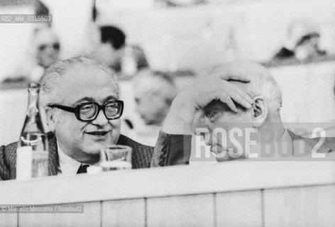 Politicians Gerardo Chiaromonte and Giancarlo Pajetta, members of the Italian Communist Party (1979) / I politici Gerardo Chiaromonte e Giancarlo Pajetta, membri del Partito Comunista Italiano (1979) - ©Marcello Mencarini/Rosebud2
