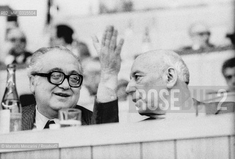 Politicians Gerardo Chiaromonte and Giancarlo Pajetta, members of the Italian Communist Party (1979) / I politici Gerardo Chiaromonte e Giancarlo Pajetta, membri del Partito Comunista Italiano (1979) - ©Marcello Mencarini/Rosebud2