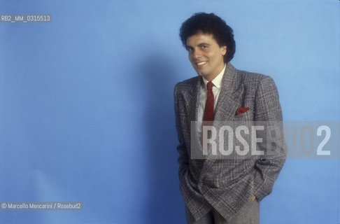 Sanremo Music Festival 1984. Italian pop singer Christian, at the Festival with tthe song Cara (ranked third) / Festival di Sanremo 1984. Il cantante Christian, al Festival con la canzone Cara (terza classificata) - ©Marcello Mencarini/Rosebud2
