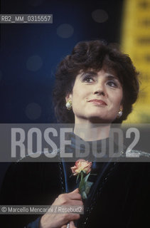 Sanremo Music Festival 1985. Gigliola Cinquetti performs her song Chiamalo amore (ranked third) / Festival di Sanremo 1985. Gigliola Cinquetti canta Chiamalo amore (terza classificata) - ©Marcello Mencarini/Rosebud2