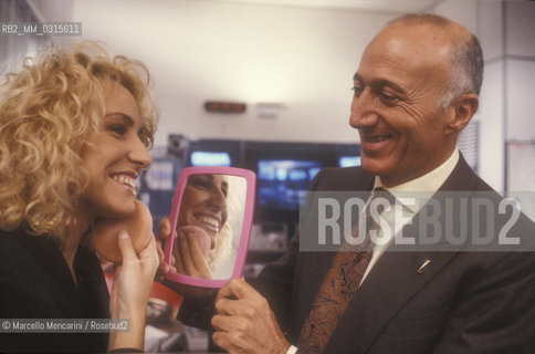 Rome, 1990. Italian TV presenter Antonella Clerici and sport journalist Gianfranco De Laurentiis / Roma, 1990. La presentatrice televisiva Antonella Clerici e il giornalista sportivo Gianfranco De Laurentiis - ©Marcello Mencarini/Rosebud2