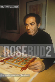Milan, 1979. Italian cartoonist Giuseppe Coco in his studio / Milano, 1979. Il disegnatore Giuseppe Coco nel suo studio - ©Marcello Mencarini/Rosebud2