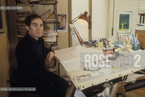 Milan, 1979. Italian cartoonist Giuseppe Coco in his studio / Milano, 1979. Il disegnatore Giuseppe Coco nel suo studio - ©Marcello Mencarini/Rosebud2