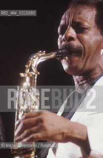 Rome, about 1980. Jazz saxophonist Ornette Coleman in concert / Roma, 1980. Il sassofonista jazz Ornette Coleman in concerto - ©Marcello Mencarini/Rosebud2
