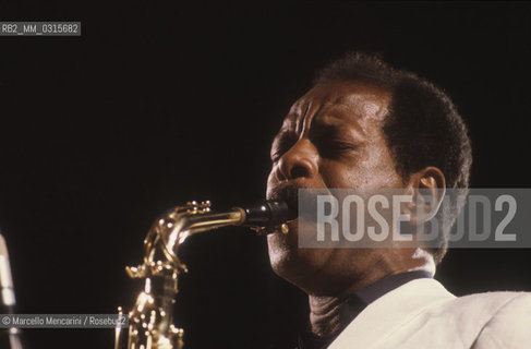 Rome, about 1980. Jazz saxophonist Ornette Coleman in concert / Roma, 1980. Il sassofonista jazz Ornette Coleman in concerto - ©Marcello Mencarini/Rosebud2