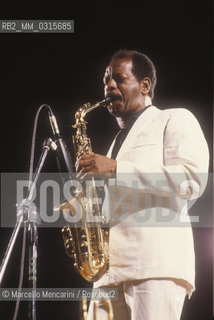 Rome, about 1980. Jazz saxophonist Ornette Coleman in concert / Roma, 1980. Il sassofonista jazz Ornette Coleman in concerto - ©Marcello Mencarini/Rosebud2