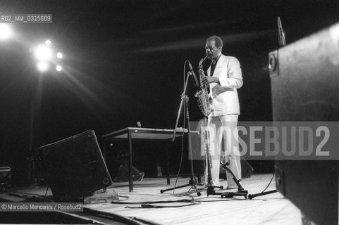 Rome, about 1980. Jazz saxophonist Ornette Coleman in concert / Roma, 1980. Il sassofonista jazz Ornette Coleman in concerto - ©Marcello Mencarini/Rosebud2