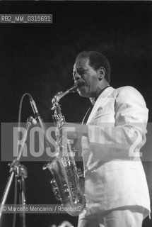 Rome, about 1980. Jazz saxophonist Ornette Coleman in concert / Roma, 1980. Il sassofonista jazz Ornette Coleman in concerto - ©Marcello Mencarini/Rosebud2