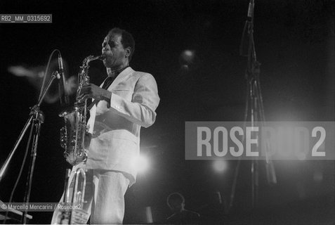 Rome, about 1980. Jazz saxophonist Ornette Coleman in concert / Roma, 1980. Il sassofonista jazz Ornette Coleman in concerto - ©Marcello Mencarini/Rosebud2