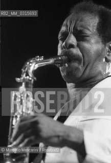 Rome, about 1980. Jazz saxophonist Ornette Coleman in concert / Roma, 1980. Il sassofonista jazz Ornette Coleman in concerto - ©Marcello Mencarini/Rosebud2