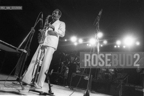 Rome, about 1980. Jazz saxophonist Ornette Coleman in concert / Roma, 1980. Il sassofonista jazz Ornette Coleman in concerto - ©Marcello Mencarini/Rosebud2
