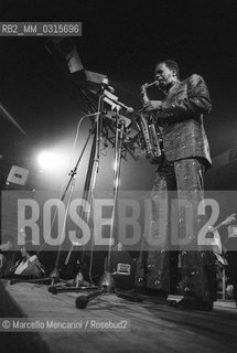 Milan, 1980. Jazz saxophonist Ornette Coleman in concert / Milano, 1980. Il sassofonista jazz Ornette Coleman in concerto _ ©Marcello Mencarini/Rosebud2