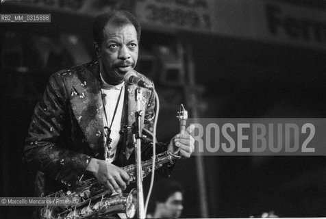 Milan, 1980. Jazz saxophonist Ornette Coleman in concert / Milano, 1980. Il sassofonista jazz Ornette Coleman in concerto _ ©Marcello Mencarini/Rosebud2
