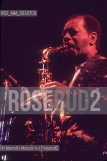Milan, 1980. Jazz saxophonist Ornette Coleman in concert / Milano, 1980. Il sassofonista jazz Ornette Coleman in concerto _ ©Marcello Mencarini/Rosebud2