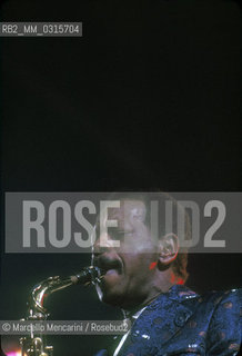 Milan, 1980. Jazz saxophonist Ornette Coleman in concert / Milano, 1980. Il sassofonista jazz Ornette Coleman in concerto _ ©Marcello Mencarini/Rosebud2