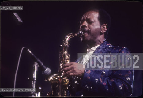 Milan, 1980. Jazz saxophonist Ornette Coleman in concert / Milano, 1980. Il sassofonista jazz Ornette Coleman in concerto _ ©Marcello Mencarini/Rosebud2