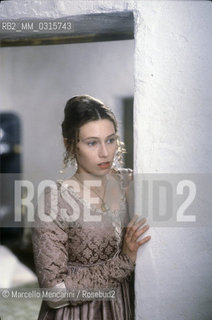 Malta, 1985. Actress Audrey Matson on the set of the tv movie Christopher Columbus directed by Alberto Lattuada / Malta, 1985. Lattrice Audrey Matson sul set del film per la tv Cristoforo Colombo, diretto da Alberto Lattuada - ©Marcello Mencarini/Rosebud2