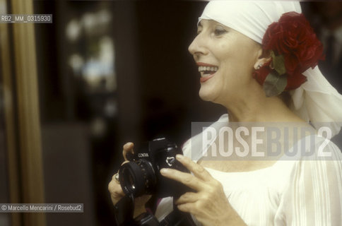 Venice, 1983. Actress Valentina Cortese and her husband, pharmaceutical businessman Carlo De Angeli / Venezia, 1983. Lattrice Valentina Cortese con suo marito, limprenditore farmaceutico Carlo De Angeli - ©Marcello Mencarini/Rosebud2