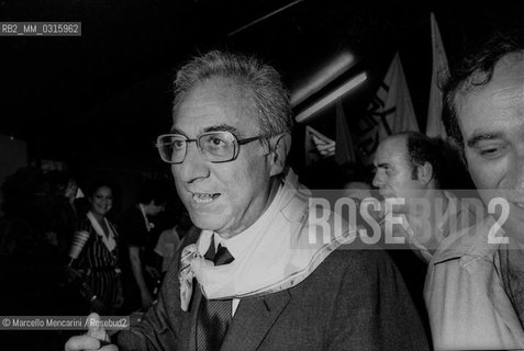 Modena, 1979, Italian politician Francesco Cossiga at Festa dellAmicizia (Friendship Festival) the annual meeting of his party, the Italian Democracy Party (DC) / Modena, 1979, Il politico Francesco Cossiga alla Festa dellamicizia, raduno annuale del suo partito, la Democrazia Cristiana - ©Marcello Mencarini/Rosebud2