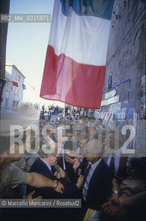 Tempio Pausania, 1985. Francesco Cossiga visiting his congressional district in Sardinia after his election as a President of the Italian Republic / Tempio Pausania 1985. Francesco Cossiga visita il suo collegio elettorale in Sardegna dopo lelezione a presidente della repubblica italiana - ©Marcello Mencarini/Rosebud2