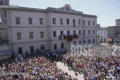 Tempio Pausania, 1985. Francesco Cossiga visiting his congressional district in Sardinia after his election as a President of the Italian Republic / Tempio Pausania 1985. Francesco Cossiga visita il suo collegio elettorale in Sardegna dopo lelezione a presidente della repubblica italiana - ©Marcello Mencarini/Rosebud2