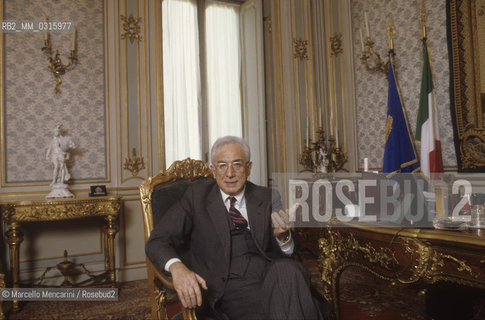 President of Italian Republic Francesco Cossiga in the Quirinale Palace, Rome 1985 / Il presidente della Repubblica Francesco Cossiga nel palazzo del Quirinale, Roma 1985 - ©Marcello Mencarini/Rosebud2