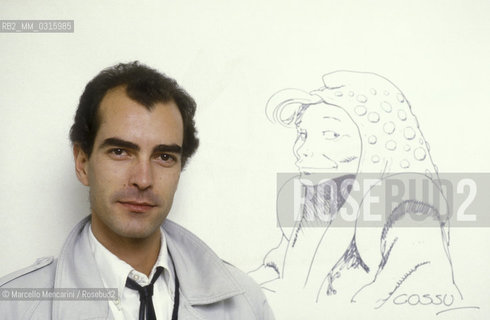 Lucca, 1986. Italian cartoonist Ugolino Cossu / Lucca, 1986. Ugolino Cossu, disegnatore di fumetti - ©Marcello Mencarini/Rosebud2