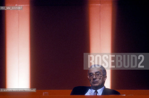 Italian politician Armando Coossutta at the XXth Rimini congress in February 1991, when the Italian Communist Party changed its name to the Democratic Party of the Left / Il politico Armando Cossutta al XX° Congresso del PCI-PDS che si tenne a Rimini nel 1991, quando il Partito Comunista Italiano divenne Partito Democratico della Sinistra (PDS) - ©Marcello Mencarini/Rosebud2