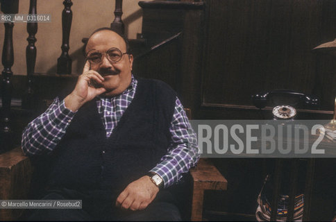 Rome, 1989. Italian TV presenter Maurizio Costanzo on the set of the TV movie Ovidio / Roma, 1989. Maurizio Coatanzo, presentatore TV, sul set sel telefilm Ovidio - ©Marcello Mencarini/Rosebud2