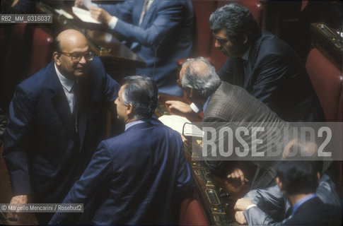 Rome, 1992. Italian politician Bettino Craxi in the Chamber of Deputies / Roma, 1992. Il politico Bettino Craxi nella Camera dei Deputati - ©Marcello Mencarini/Rosebud2