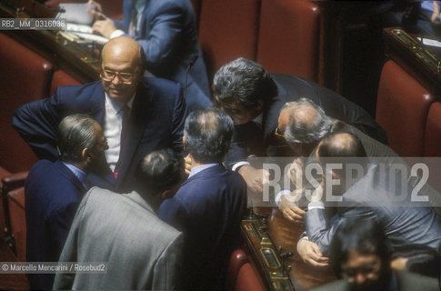 Rome, 1992. Italian politician Bettino Craxi in the Chamber of Deputies / Roma, 1992. Il politico Bettino Craxi nella Camera dei Deputati - ©Marcello Mencarini/Rosebud2