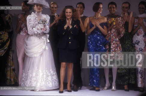 Milan, 1988. Italian fashion designer Raffaella Curiel / Milano, 1988. La stilista Raffaella Curiel - ©Marcello Mencarini/Rosebud2
