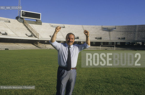 Naples, 1986. Mayor of Naples Carlo Damato in San Paolo Stadium  / Napoli, 1986. Il sindaco di Napoli Carlo DAmato nello stadio san Paolo - ©Marcello Mencarini/Rosebud2