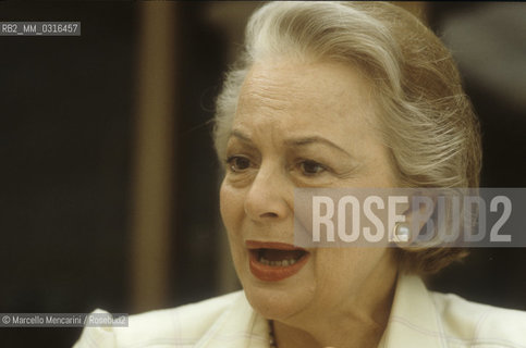 Actress Olivia de Havilland, about 1985 / Lattrice Olivia de Havilland, 1985 circa - ©Marcello Mencarini/Rosebud2