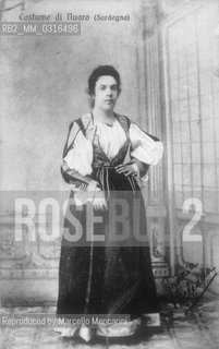 Italian writer Grazia Deledda wearing a traditional Sardinian costume / La scrittrice Grazia Deledda in costume tradizionale sardo - Reproduced by Marcello Mencarini
/Rosebud2