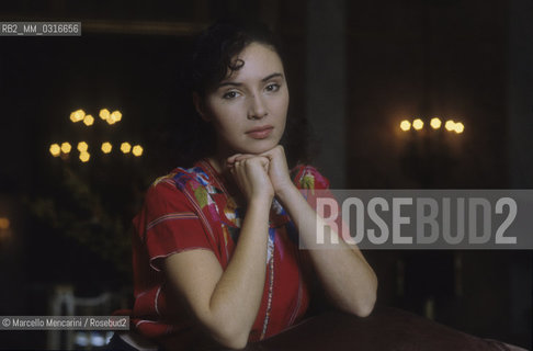 Rome, Grand Hotel, 1986. Spanish actress and flamenco dancer Laura del Sol / Roma, Grand Hotel, 1986. Lattrice e ballerina di flamenco Laura del Sol - ©Marcello Mencarini/Rosebud2