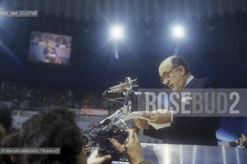 Italian politician Ciriaco De Mita, member of Christian Democracy Party (about 1985) / Il politico Ciriaco De Mita, membro della Democrazia Cristiana (1985 circa) - ©Marcello Mencarini/Rosebud2